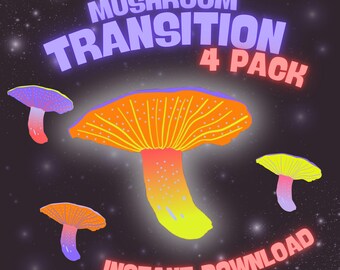 Mushroom Stinger Bundle | 4 Animated Stream Transitions | Transparent WEBM for Twitch, OBS & Streamlabs