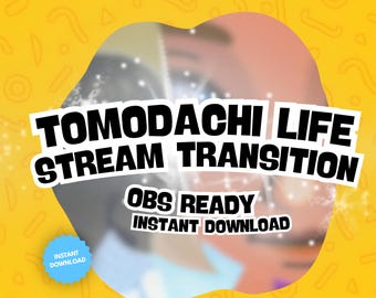 Transition de diffusion animée Tomodachi Life Style pour Twitch Kick Youtube | Compatible OBS (téléchargement instantané)
