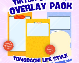 Tomodachi Life Stream Overlay Pack | Vertical 9:16 OBS Studio (Digital Download)