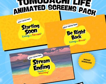 Pack d'écrans de superposition de flux animés Tomodachi Life pour Twitch, Youtube, Kick (téléchargement instantané)