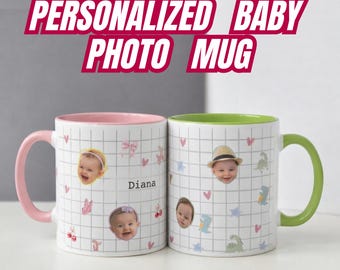 Personalized Baby Photo Mug | Custom Baby Face Mug | Cute Kids Mug | New Mom Gift | Baby Keepsake Cup 11oz