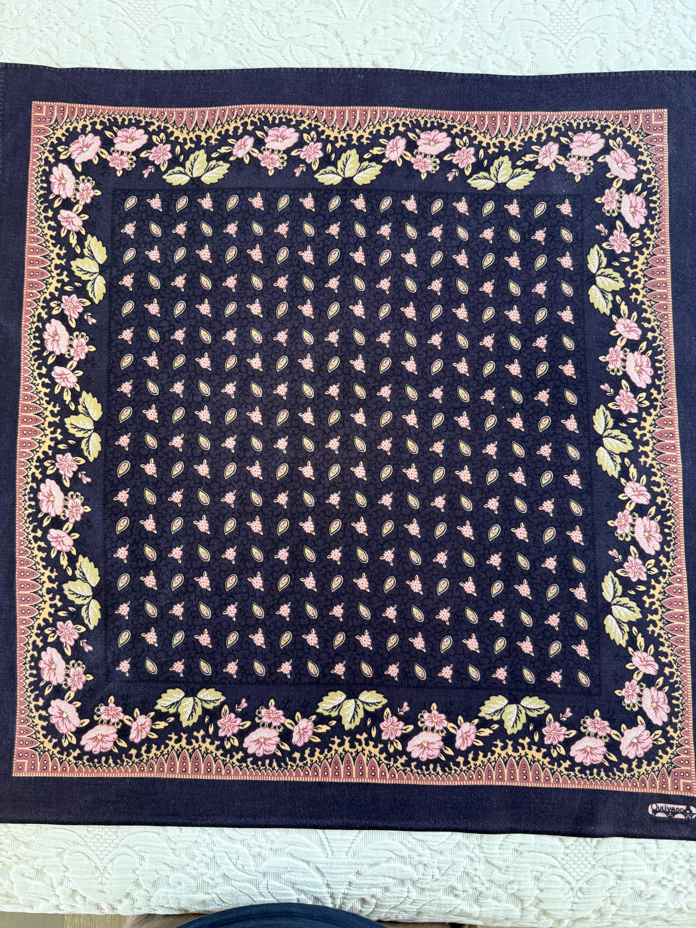 アンティーク　未裁断バンダナ　ダイス　フランス　1900s Vintage French Bandana - Etsy