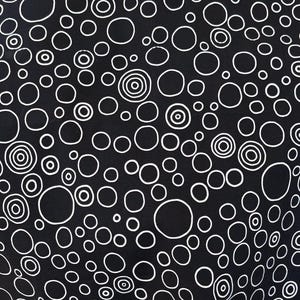 Vintage heavy cotton circles on black fabric piece