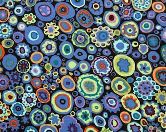 Kaffe Fassett "paperweight" blue print cotton fabric half yard piece