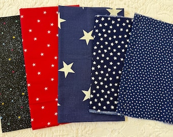 Star fabric, vintage cotton fat quarter pieces