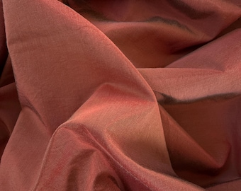 Vintage dupioni silk piece in adobe color