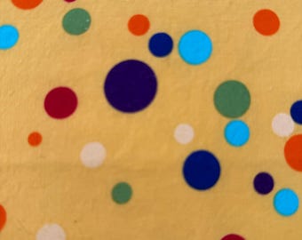 Vivid dots on golden cotton fabric half yard