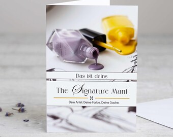 Gutschein für Maniküre | Geschenkkarte für ein Verwöhnerlebnis | Geschenkidee für Frauen | Druckfertiger Download – JPG, PDF, 300 dpi