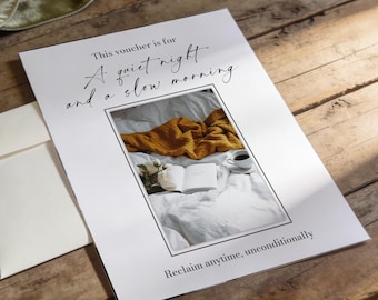 Quiet Night, Slow Morning Voucher, Mom Rest Permission Card, Last Minute  All-Year-Round Instant Download