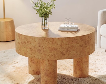 Moderner Runder Wurzelholz Couchtisch