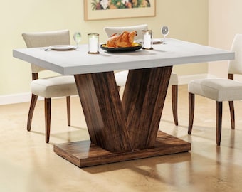 47 Inch Farmhouse Dining Table Pedestal Base