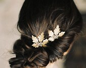 Maple Leaf Rhinestone Hair Pins, Leaf Headpiece, Bridal Hair Pins, Bridal headpiece -Style 4515 'Eve' MADE TO ORDER