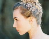 Bridal Headpiece, Handwired Crystal Comb Astilbe Flower, Blush Headpiece, Crystal, Pearl - Style 4015