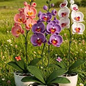 Moth Orchid Crochet Pattern PDF | Realistic Phalaenopsis Flower for DIY Floral Home Decor & Flower Basket| Garden Lover | Instant Download