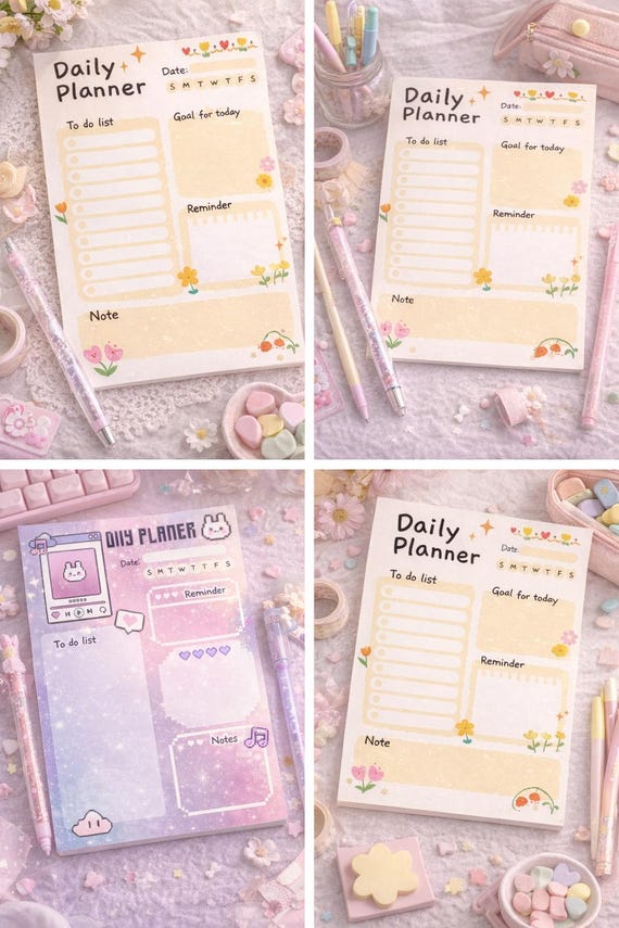 Pastel Daily Planner Bundle, Kids To-Do List (Printable calender 2026)|2026 ADHD editable Planner (Rainbow)|Weekly Planner|Goodnotes Planner