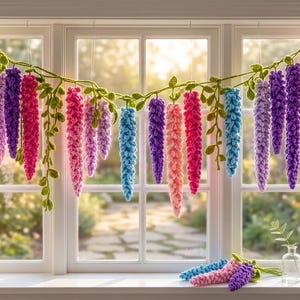 Crochet Wisteria Garland Pattern PDF – Amigurumi Hanging Flower Vine Curtain, DIY Nursery & Wall Decor, Beginner Friendly Instant Download