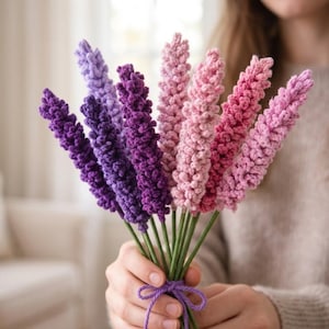 Lavendel haakpatroon pdf| Perfect voor beginners | DIY bloemendecor| Digitale download voor bruiloften, woondecoraties | Realistische lavendelbloem