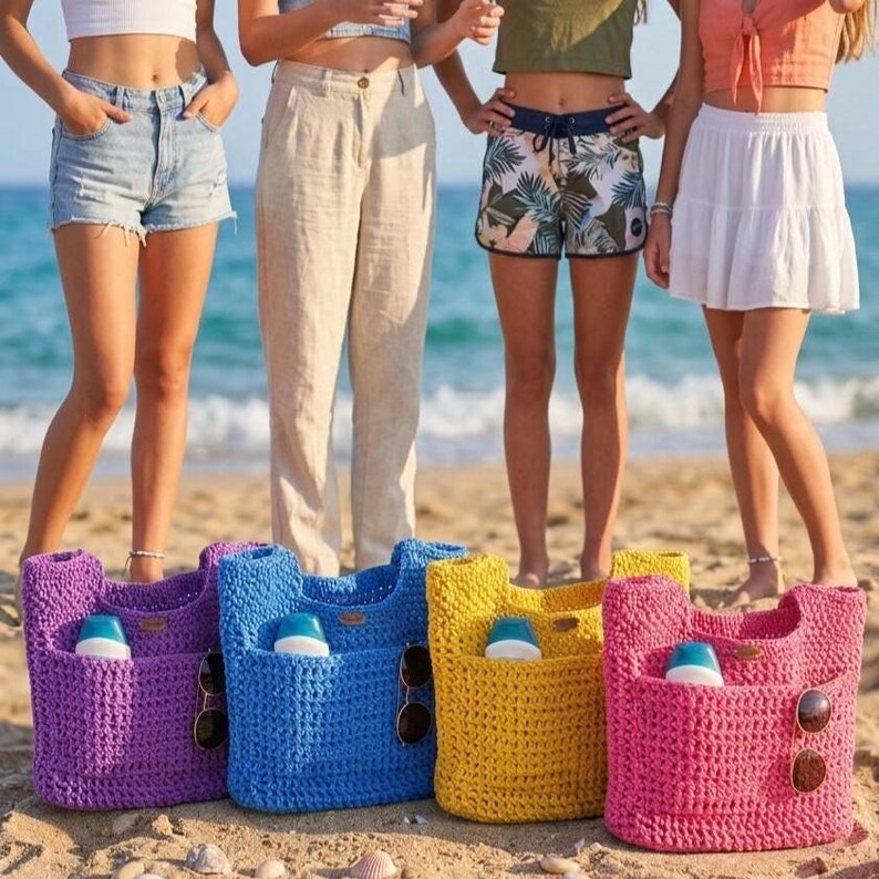 Crochet Tote Bag Pattern PDF, Easy Beach Bag Crochet Pattern, Summer ...