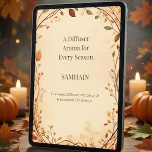 Reed Diffusor Rezept diy ätherisches Öl mischt Geschenk für sie Samhain Grimoire Seite Sabbat Rituale druckbare Herbstdüfte für die Herbsternte