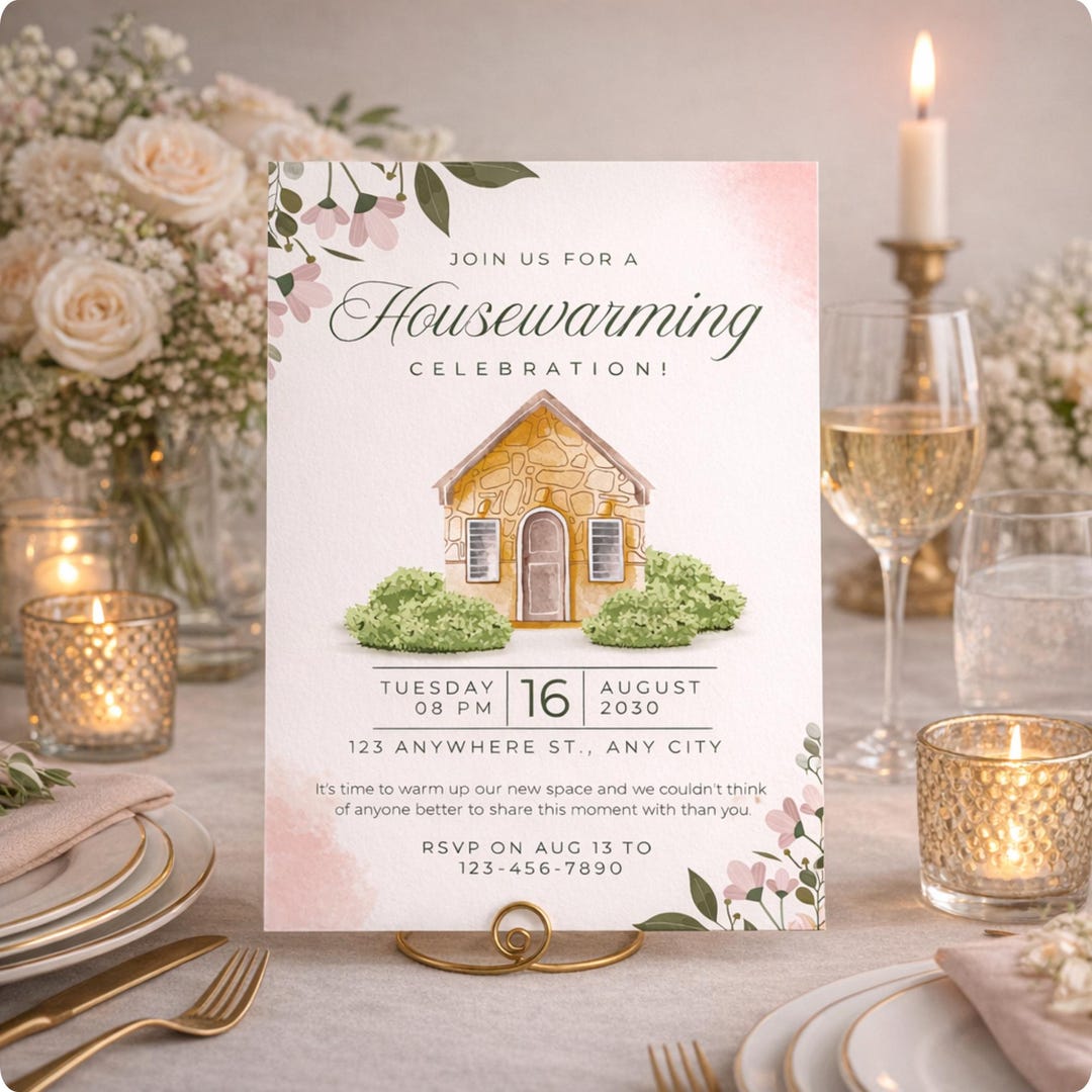 Editable Housewarming Invitation Template, Minimalist New Home Party ...