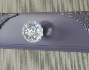 Deluxe White Coat Rack With 3 Glass Door Knobs And Decorative Etsy