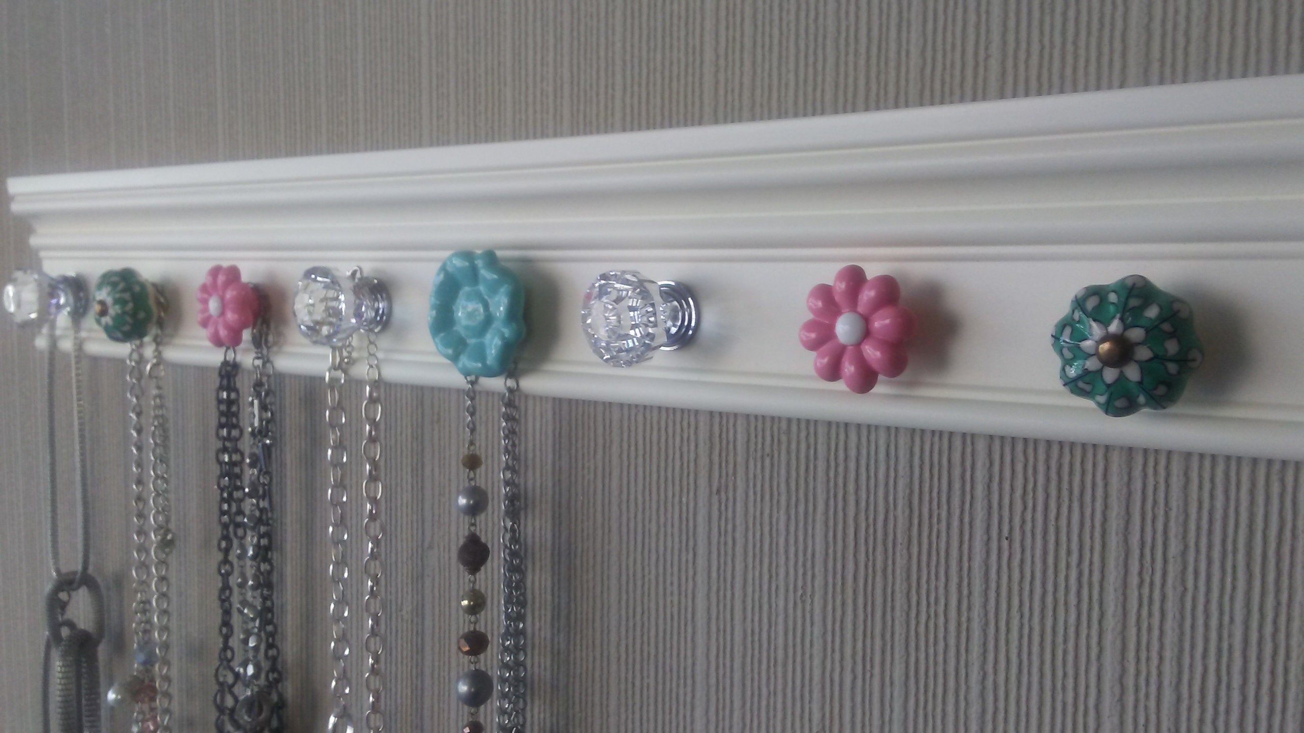 YOU CHOOSE 57 Or 9 KNOBS Jewelry organizer This wall hung Etsy