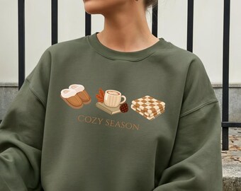 Cozy Season Sweater, Herbst Pullover, Coffee Sweatshirt, Cozy Herbst Sweater, Autumn Pullover, Geschenk für Herbstliebhaber, Cottage Core