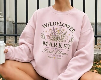 Wildflower Market Sweater, Cute Fall Sweatshirt, Halloween Pumpkin Latte, Pumpkin Spice Shirt, Herbst Sweatshirt, Cozy Season, Autumn