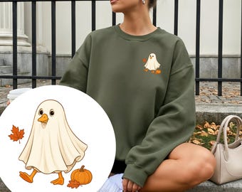 Silly Goose Herbst-Pullover Geist Kostüm, Geschenk für Herbstliebhaberinnen, Cozy Season Sweater, Pumpkin Spice Latte, Silly Goose Sweater