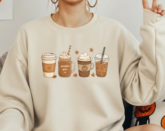 Pumpkin Spice Latte Sweater, Cute Fall Sweatshirt, Halloween Pumpkin Latte Drink, Pumpkin Spice Shirt, Herbst, Cozy Season, Autumn