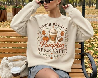 Pumpkin Spice Latte Sweater, Cute Fall Sweatshirt, Halloween Pumpkin Latte Drink, Pumpkin Spice Shirt, Herbst, Cozy Season, Autumn