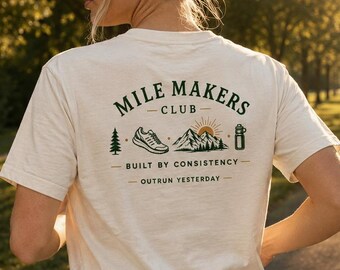 Mile Makers Club T-Shirt, Shirt for Runners, Gift for Joggers, Fitness Lover, Self Care Club, Jogging Tee, Running Swag, outran yesterday