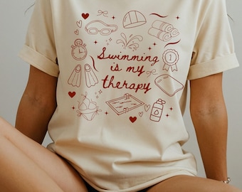 T-Shirt für Hobby Schwimmer: Geschenkidee für Schwimmer und Mitglieder im Schwimmverein zum Schwimmwettkampf, Triathlos Shirt