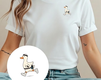 Lauf Gans T-Shirt – Lustiges Jogging Design für Frauen – Fitness Shirt für Läuferinnen, silly goose - Halbmarathon - Marathon Shirt