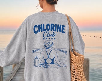 Swim Sweater, "Chlorine Club" Sweatshirt für Hobby Schwimmer: Geschenkidee für Schwimmer und Mitglieder im Schwimmverein, Schwimmwettkampf