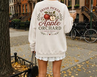 Apple Picking Sweater, Cute Fall Sweatshirt, Halloween, Cottage Core, Pumpkin Spice Shirt, Herbst Sweatshirt, Cozy Season, Orchard, Autumn