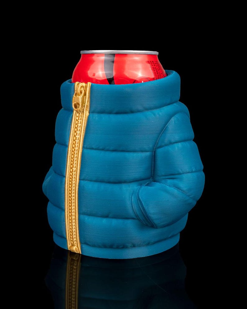 3D Printed Puffer Jacket Can Holder | Funny Beer Koozie | Cute Winter ...