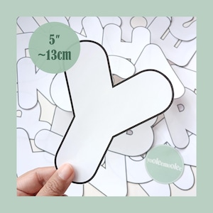 Molde em PDF de letras em formato de bolha fofa, 13 cm (5") - Alfabeto maiúsculo imprimível para costura, ideal para banners, guirlandas, artesanato e decoração de quarto infantil.