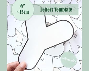 Puffy Bubble Letters Template PDF 6" (15 cm) Printable Uppercase Alphabet Sewing Pattern for DIY Banners, Garland, Crafts, Nursery Decor