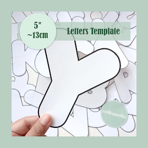 Puffy Bubble Letters Template PDF 5" (13 cm) Printable Uppercase Alphabet Sewing Pattern for DIY Banners, Garland, Crafts, Nursery Decor