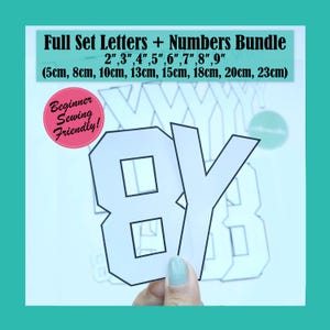 Full Set Block Letter & Number Template PDF 2-9" (5-23 cm) Printable Uppercase Alphabet Sewing Pattern DIY Banners Garland Nursery Décor
