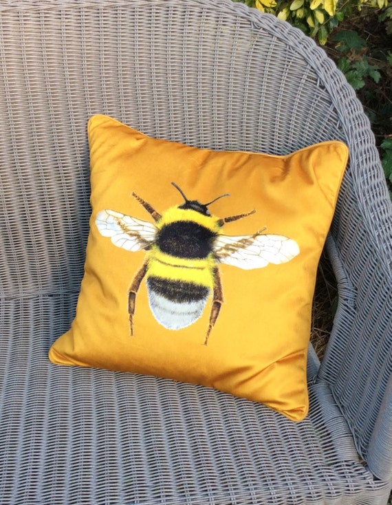 velvet bee cushion