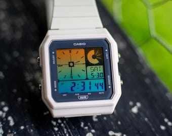 Modified Casio LF20W Digital Watch | Orange-To-Blue Summer Sunset Gradient Mod