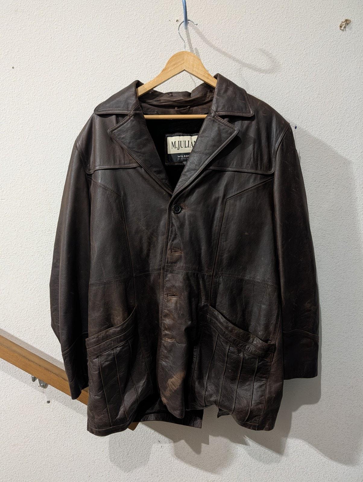 M.JULIAN レザージャケット ミニマル 本革 黒 L ライナー脱着可 90s WILSONS LEATHER M.JULIAN 短丈 レザー ジャケット 黒 L ショート
