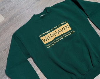 VTG Wildhaven Wildlife Society Sweatshirt Adulte Large Vert Hanes
