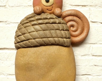 Squirrel Acorn Wreath Attachment | Handmade Autumn Woodland Animal Decor