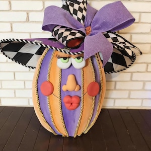 Hand Painted Halloween Gourd Decor | Whimsical Fall Centerpiece, Mackenzie Childs Inspired immagine 1