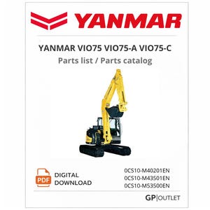 Yanmar VIO75 VIO75-A VIO75-C Parts Catalog Manual (Digital Download)