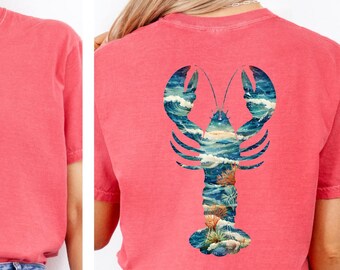 Comfort Colors Crab Graphic Tee, Coastal Beach Back Print Summer Shirt
