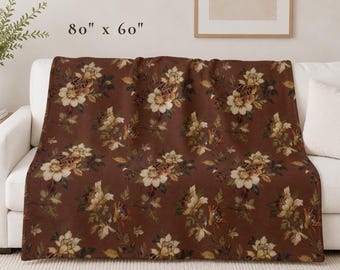 Manta tipo sudadera con estampado floral de Moody Cottage, ramos botánicos vintage, decoración Grandmillennial